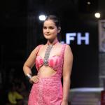 Pink Batik-Dyed Cut-Out Evening Gown
