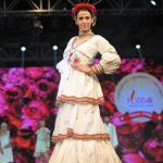 White Tiered Gown with Hand-Embroidered Belt