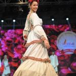 White Tiered Gown with Hand-Embroidered Belt