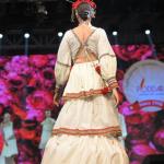 White Tiered Gown with Hand-Embroidered Belt